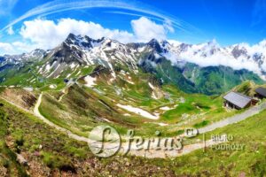 Mountain panoramic view from Grossglockner High Alpine Road in the austrian Alps