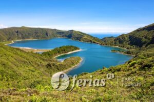 Jezioro Lagoa do Fogo, Jezioro Ognia, Azory, Portugalia