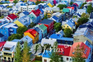 Kolorowe domy Ulice Reykjavik Islandia