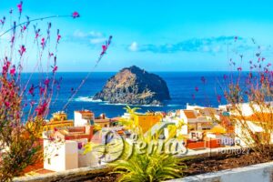 Krajobrazy wyspy Teneryfa. Ocean i piękny kamień, plaża Garachico