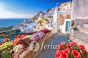 Piękna grecka wyspa Santorini.