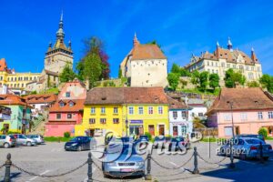 Sighisoara, piekne kolorowe domy, Rumunia