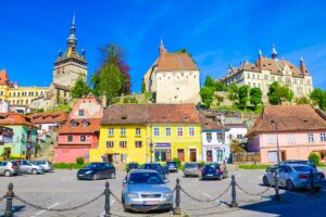 Sighisoara, piekne kolorowe domy, Rumunia