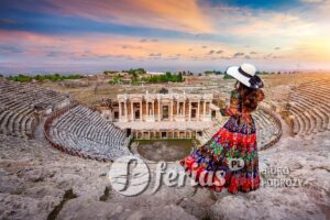 Teatr hierapolis starożytnego miasta w Pamukkale, Turcja