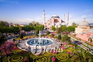 Widok z lotu ptaka na Hagia Sophia w Stambule