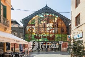Witraże zadaszonego targu - Mercado de Atarazanas, Malaga, Hiszpania