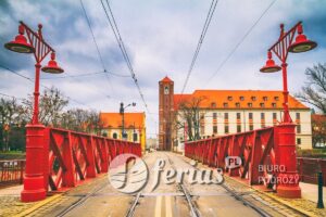 Widok na Most Piaskowy nad Odrą, Wrocław